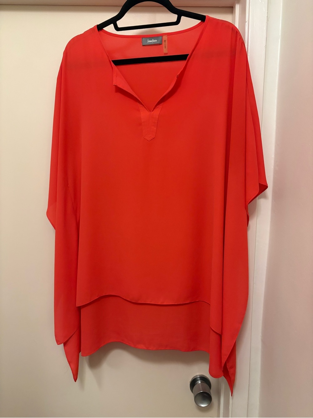 Neiman Marcus Coral Flowing Swim Coverup